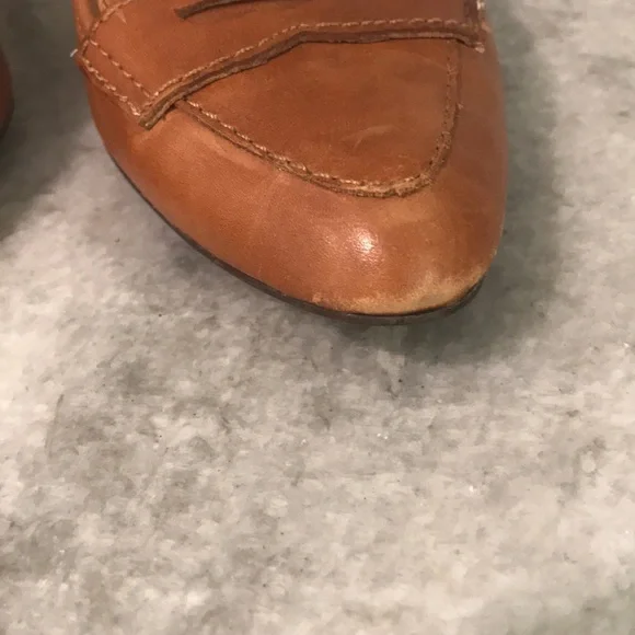 Lauren Ralph Lauren Pumps Womens 7.5 Brown Leather Esme Penny Loafer Heels - Picture 3 of 10